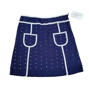 Kc Parker Hartstrings Girls Woven Skirt Size 14 Blue NWT Polka Dot Pockets